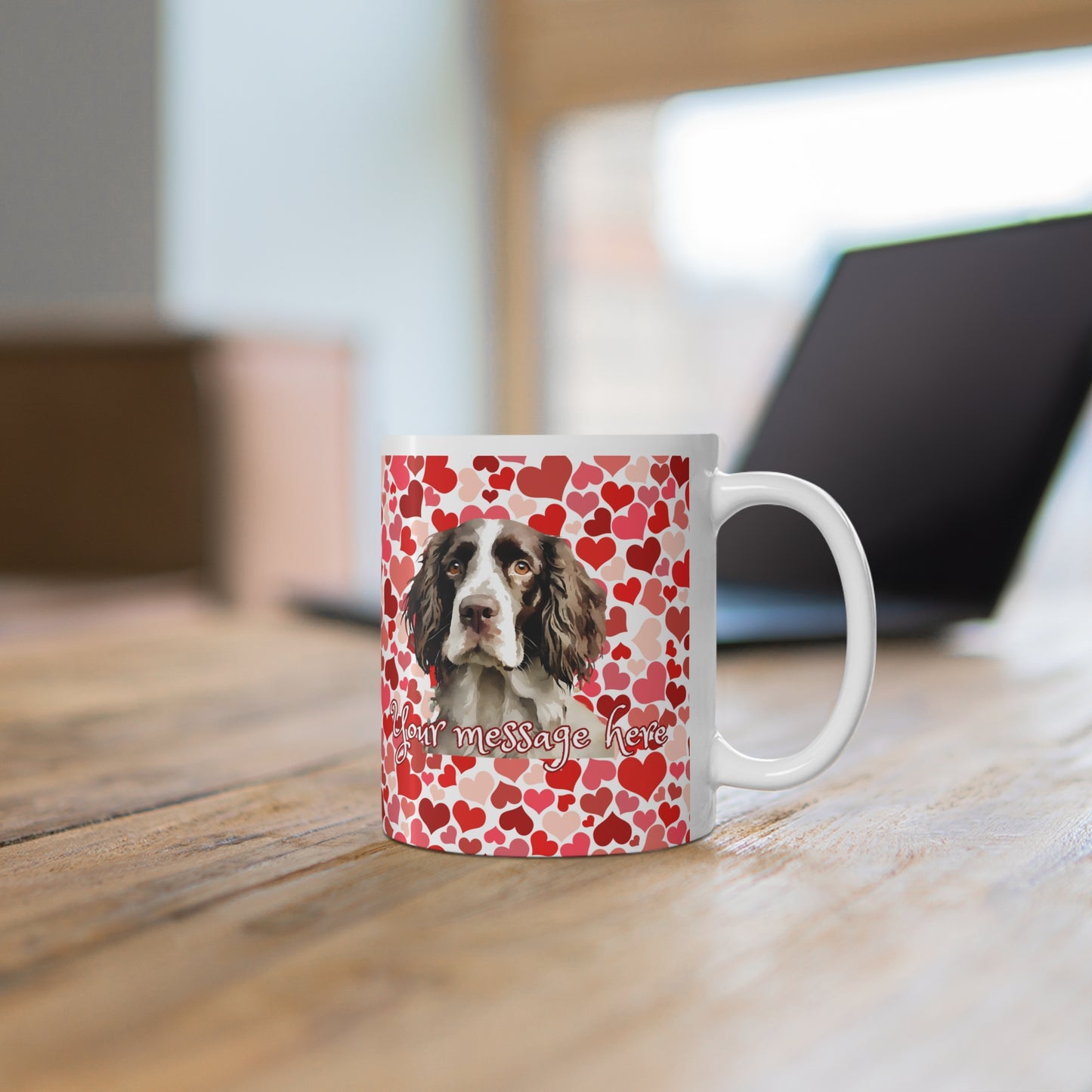 Personalized Pet Lovers Springer Spaniel Valentines Mug Ceramic 11oz