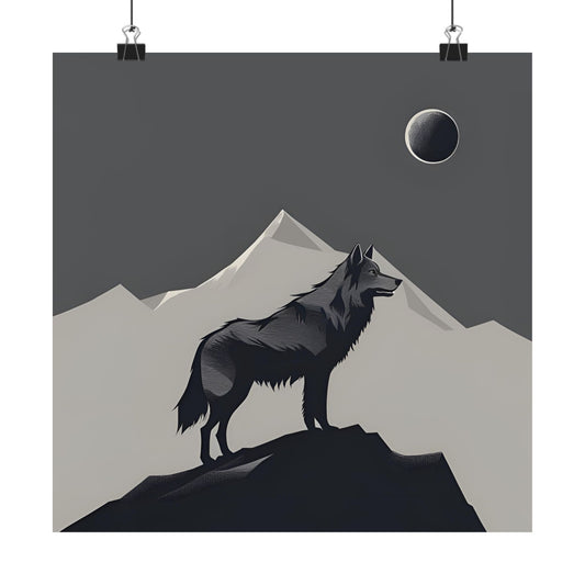 Lone Collection Wolf 4 Matte Square Posters