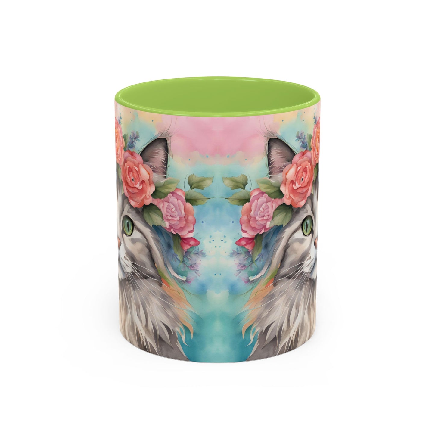 Floral Rag Doll Cat 03 Accent Coffee Mug - 11oz Perfect for Cat Lovers & Gifts