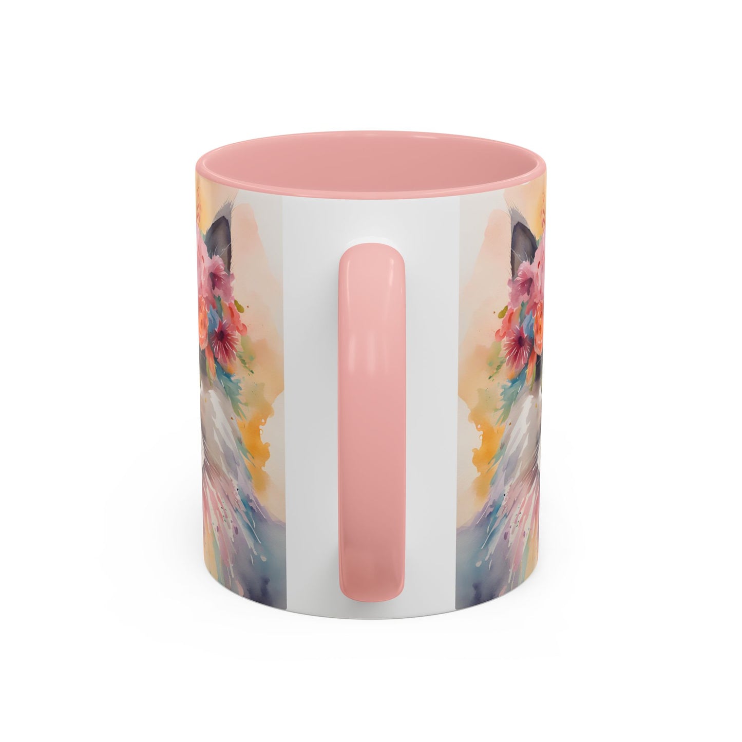 Floral Siamese Cat 03 Accent Coffee Mug - 11oz Perfect for Cat Lovers & Gifts