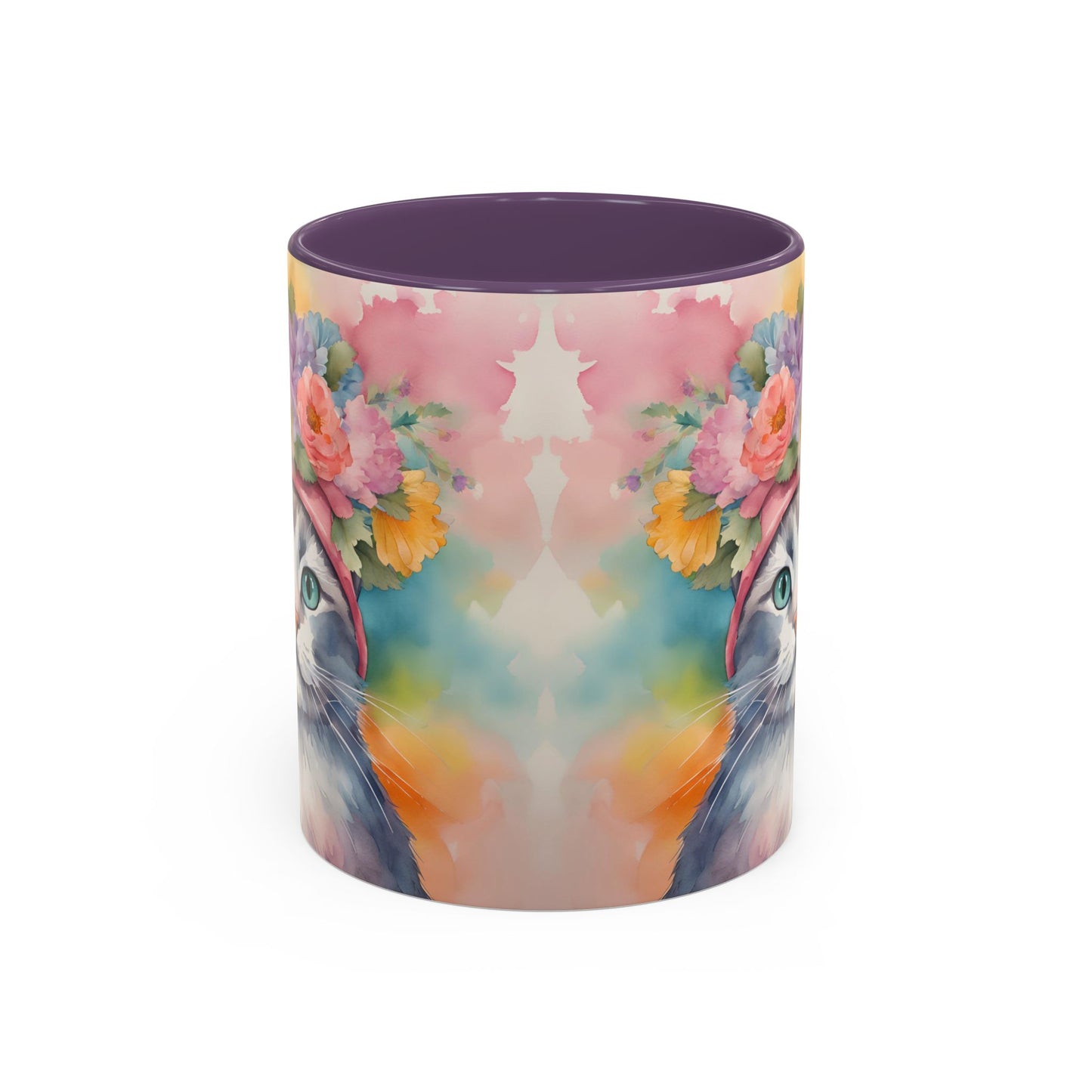 Floral Rag Doll Cat 02 Accent Coffee Mug - 11oz Perfect for Cat Lovers & Gifts