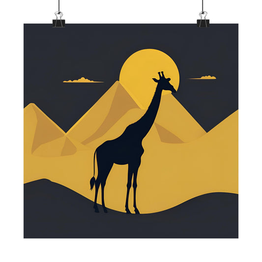 Lone Collection Giraffe 1 Matte Square Posters