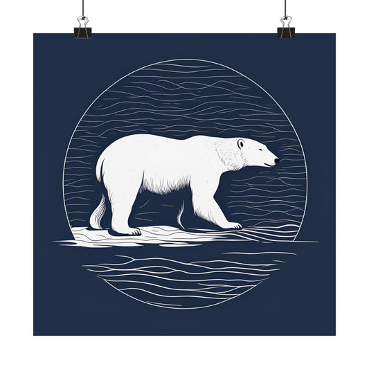 Lone Collection Polar Bear 11 Matte Square Posters