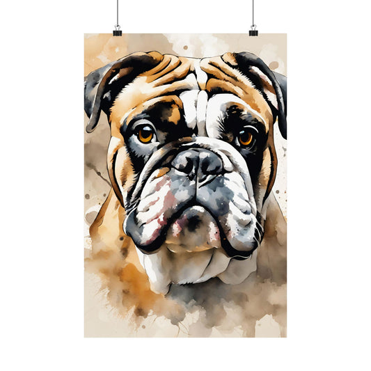 Dogs Bulldog 01 Matte Vertical Poster
