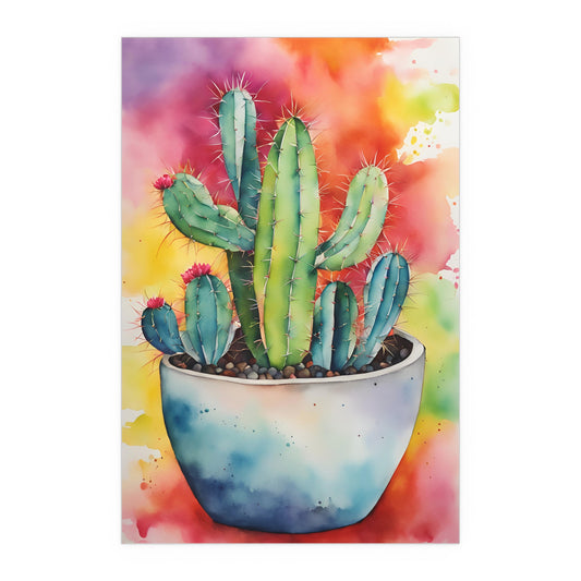 Multicolored Cactus 7 Indoor and Outdoor Silk Poster