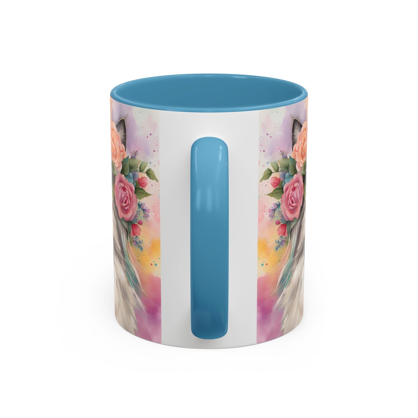 Floral Rag Doll Cat 03 Accent Coffee Mug - 11oz Perfect for Cat Lovers & Gifts
