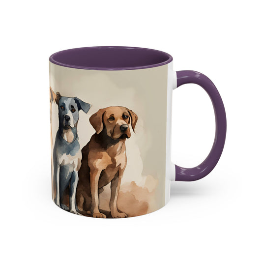 Doggies in a Row 4 Accent Mug 11oz