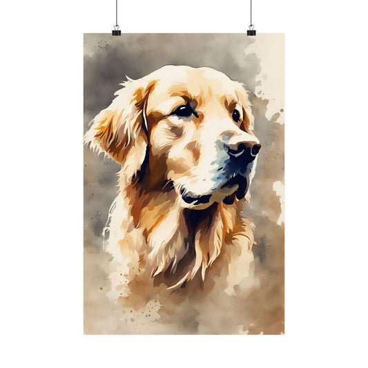 Dogs Golden Retriever 02 Matte Vertical Poster