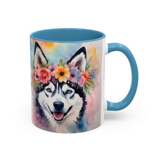 Husky 04 Accent Coffee Mug - Dog Lover Gift