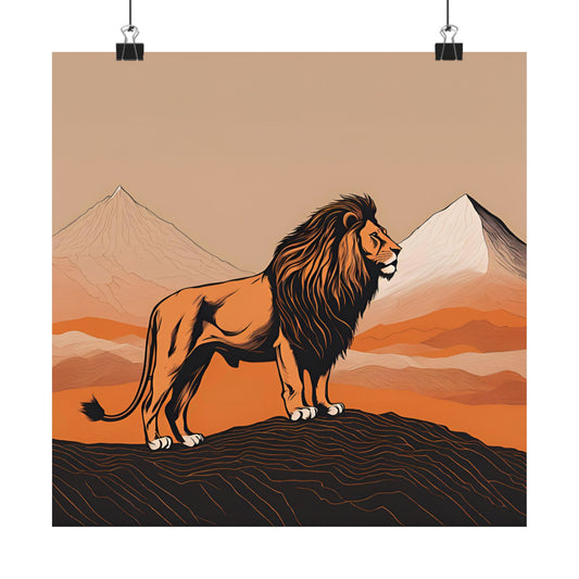 Lone Collection Lion 8 Matte Square Posters