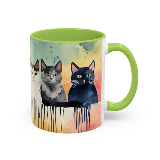 Multicoloured Kitties 7 Accent Mug 11oz