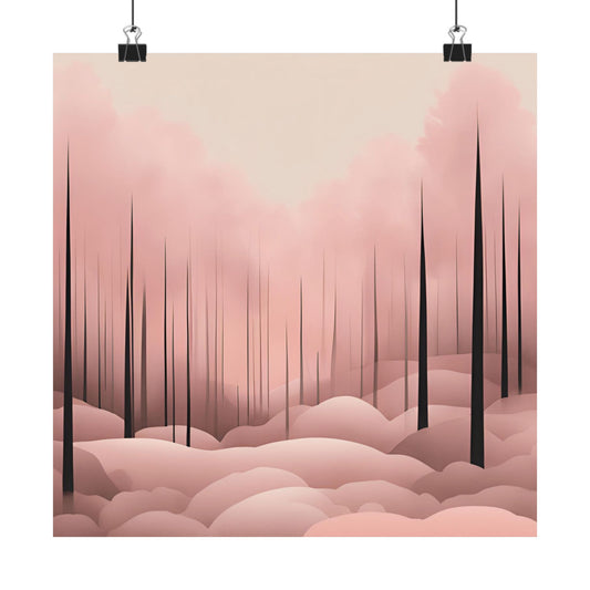 Lonely Forest Pink 25 Matte Square Posters