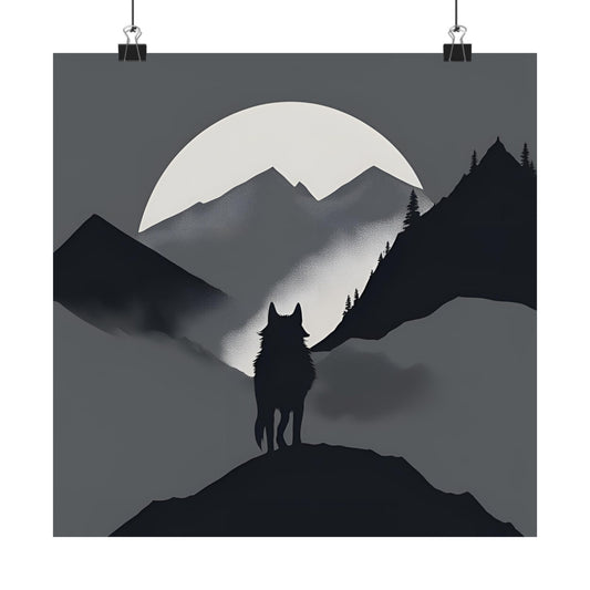 Lone Collection Wolf 1 Matte Square Posters