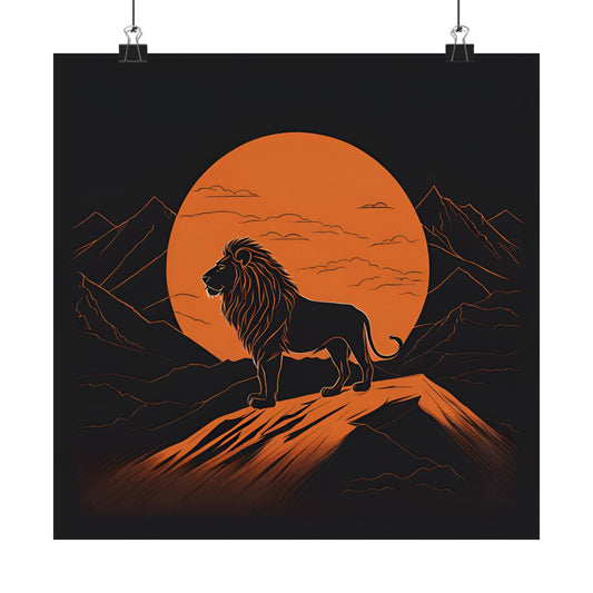 Lone Collection Lion 11 Matte Square Posters