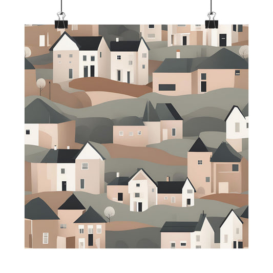 On The Hillside Nude 8 Matte Square Posters