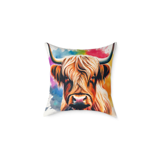 Highland Cow 01 Poly Pillow - Natures Beauty Design