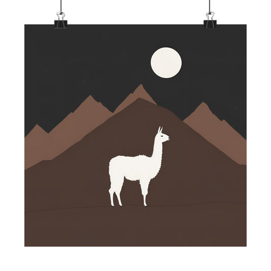 Lone Collection Llama 8 Matte Square Posters