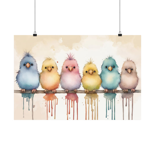 Nursery Birdies 2 Matte Horizontal Posters