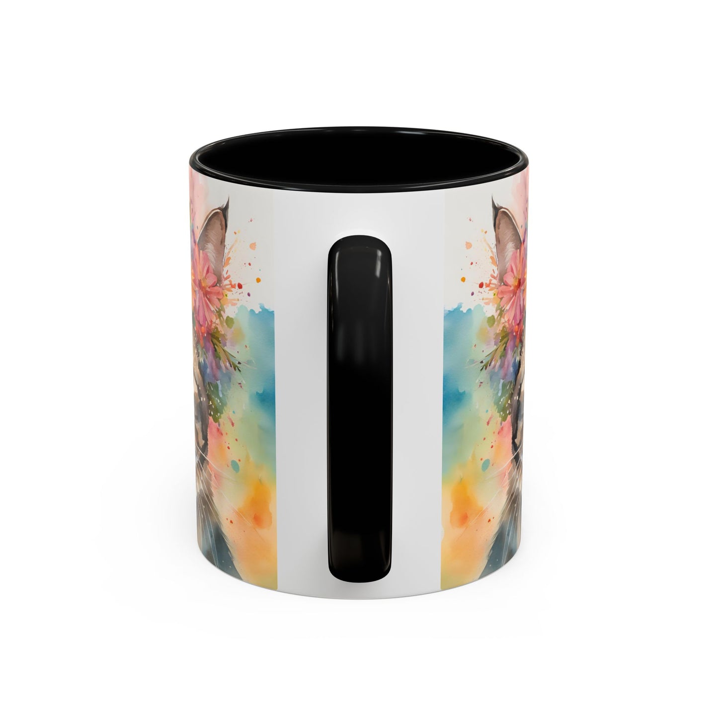 Floral Tabby Cat 03 Accent Coffee Mug - 11oz Perfect for Cat Lovers & Gifts