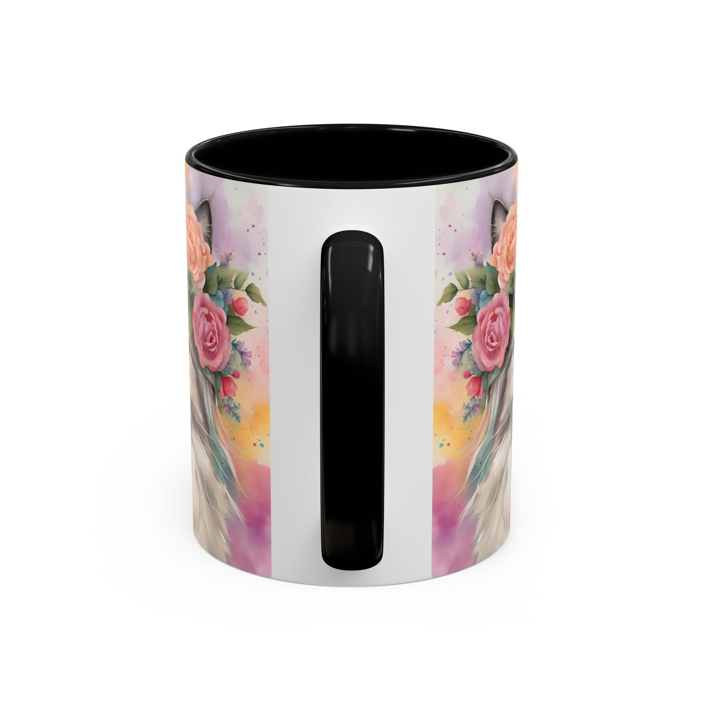 Floral Rag Doll Cat 03 Accent Coffee Mug - 11oz Perfect for Cat Lovers & Gifts