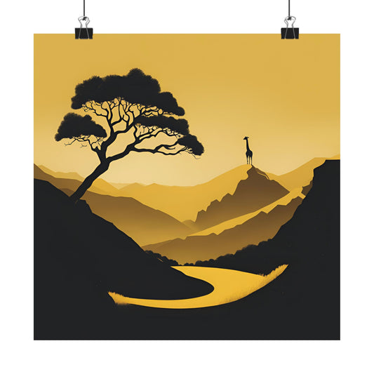 Lone Collection Giraffe 16 Matte Square Posters