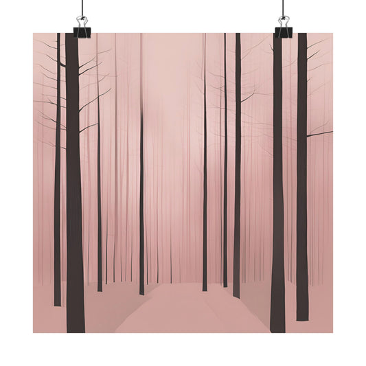 Lonely Forest Pink 08 Matte Square Posters