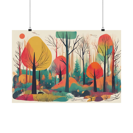 Retro forest 2 Matte Horizontal Posters