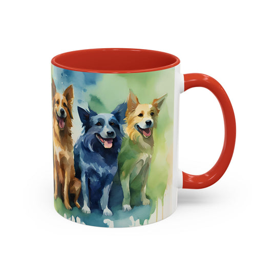 Multicoloured Doggies 10 Accent Mug 11oz