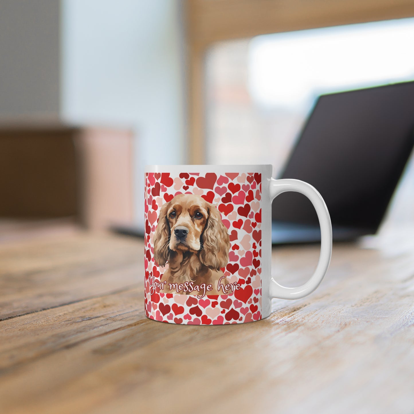 Personalized Pet Lovers Cocker Spaniel Valentines Mug Ceramic 11oz