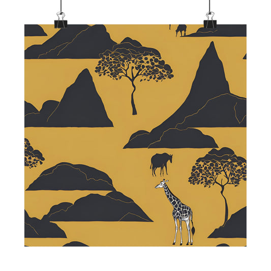 Lone Collection Giraffe 11 Matte Square Posters