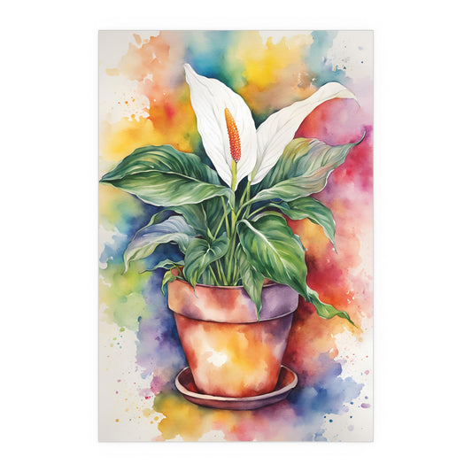 Multicolored Pot Plant 17 Indoor and Outdoor Silk Poster