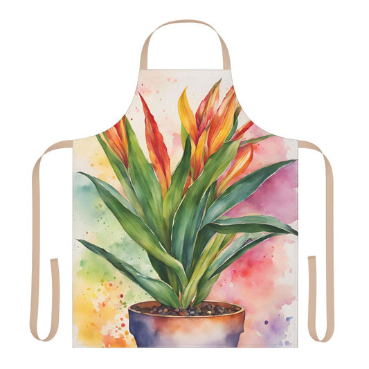 Multicolored Pot Plant 4 Adult Apron (AOP)