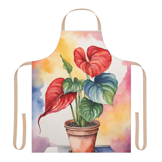 Multicolored Pot Plant 2 Adult Apron (AOP)