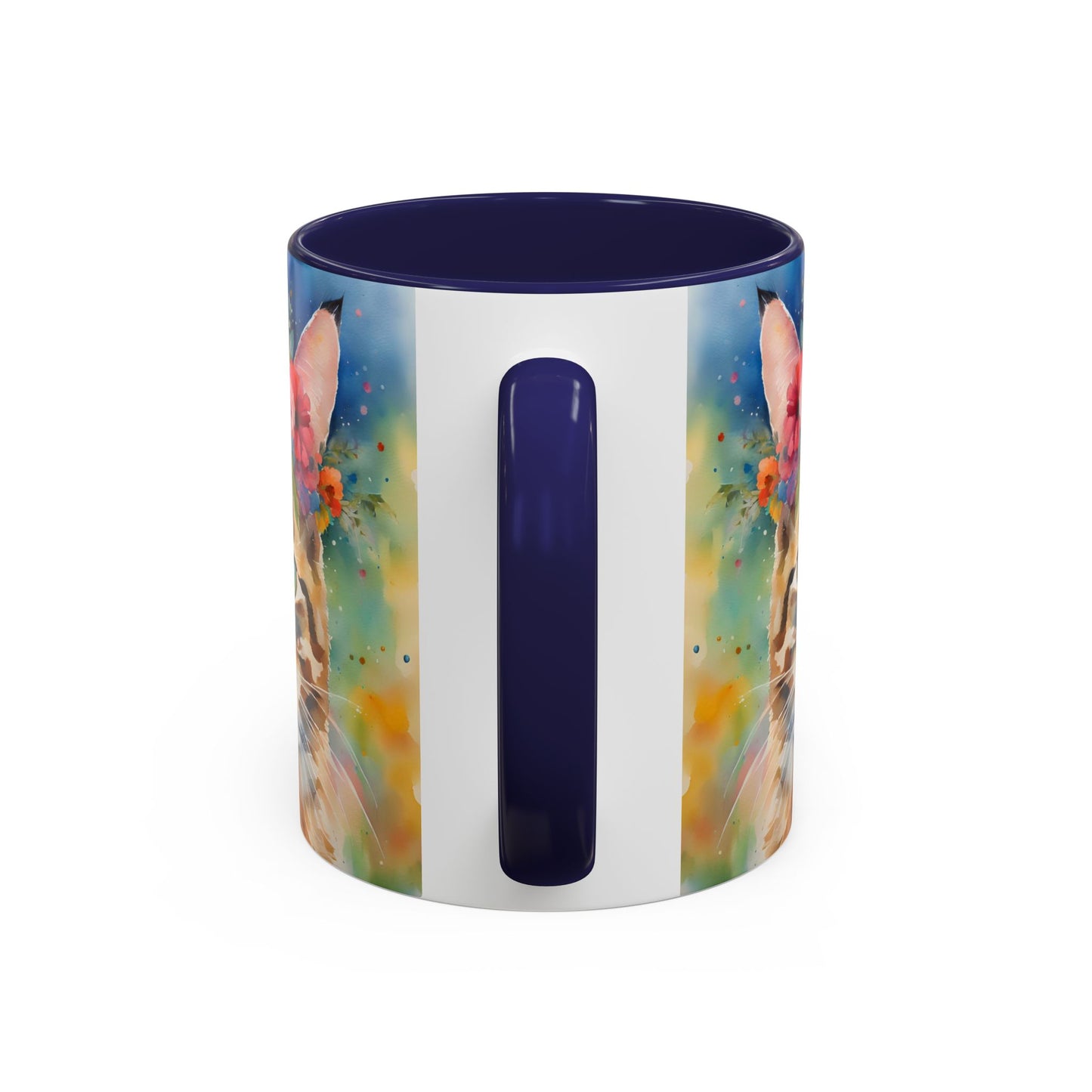 Floral Tabby Cat 04 Accent Coffee Mug - 11oz Perfect for Cat Lovers & Gifts