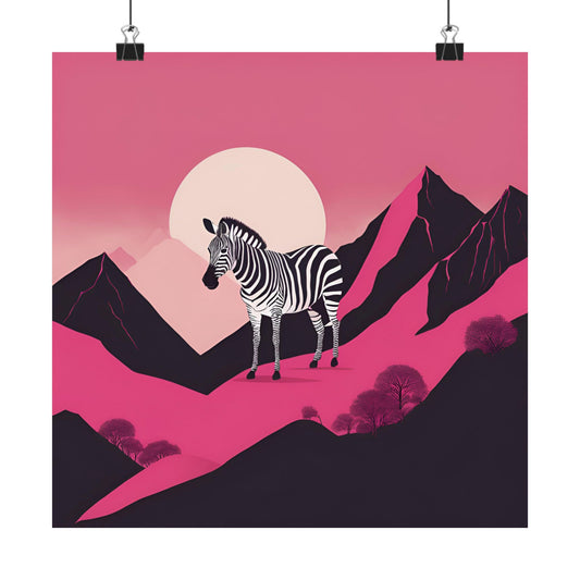 Lone Collection Zebra 2 Matte Square Posters