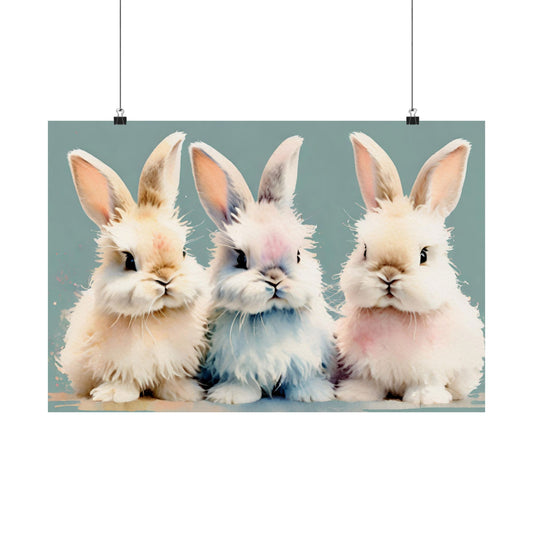 Nursery Bunnies 3 Matte Horizontal Posters