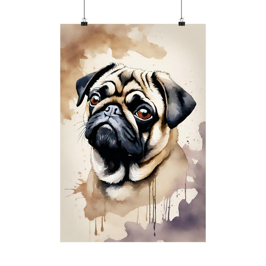Dogs Pug 03 Matte Vertical Poster