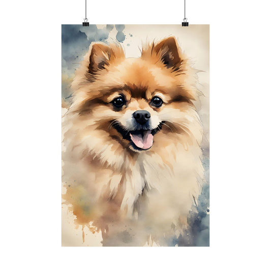Dogs Pomeranian 01 Matte Vertical Poster