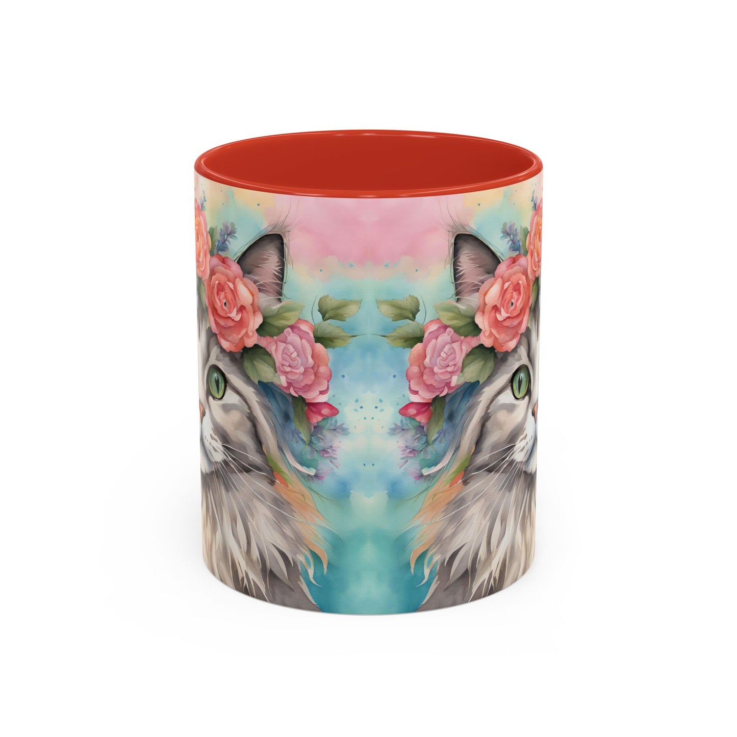 Floral Rag Doll Cat 03 Accent Coffee Mug - 11oz Perfect for Cat Lovers & Gifts