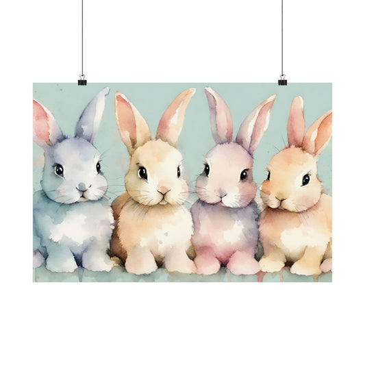 Nursery Bunnies 5 Matte Horizontal Posters