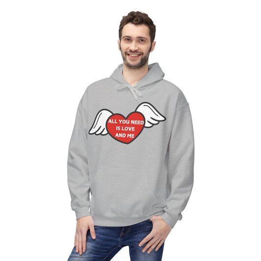 All You Need Is Love and Me Mens Valentines Hoodie