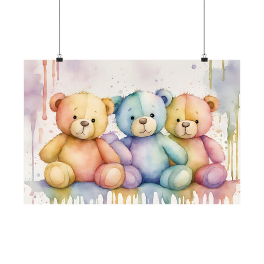 Nursery Teddies 4 Matte Horizontal Posters