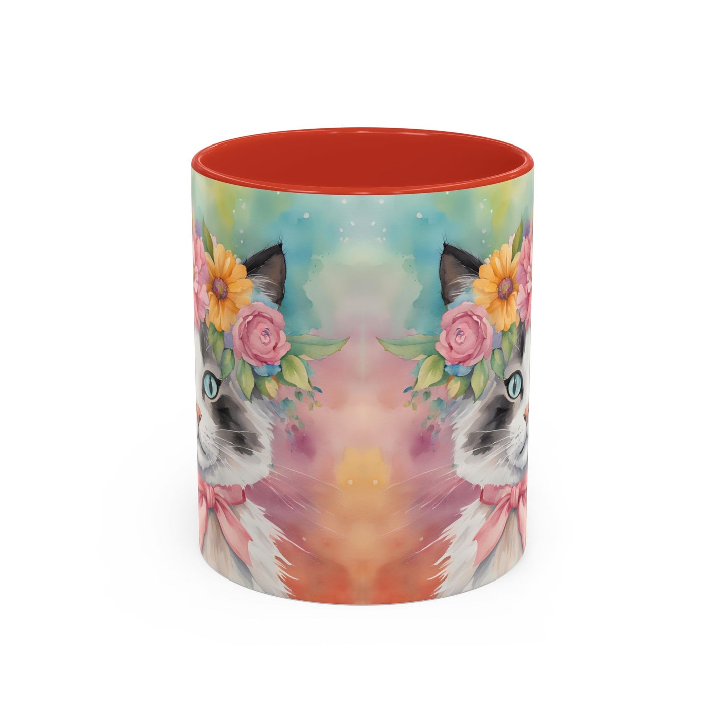 Floral Rag Doll Cat 04 Accent Coffee Mug - 11oz Perfect for Cat Lovers & Gifts