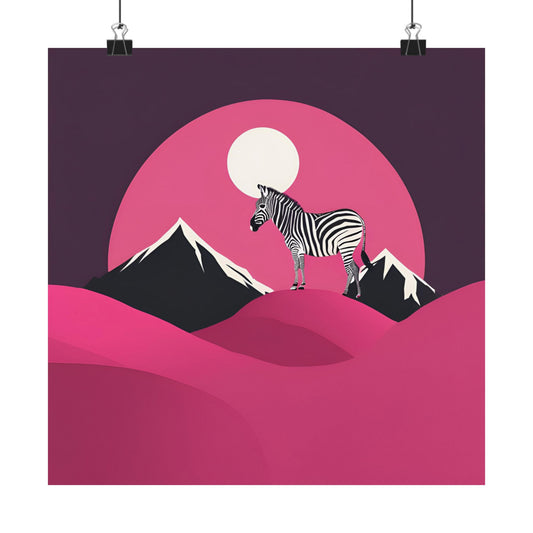 Lone Collection Zebra 1 Matte Square Posters
