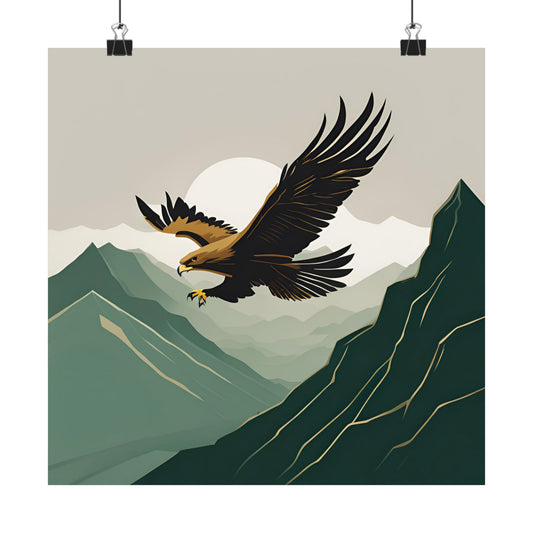 Lone Collection Eagle 1 Matte Square Posters
