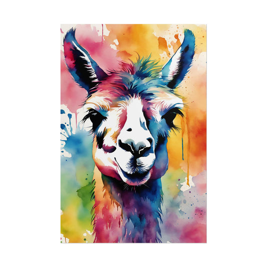 Multicolored Llama Lovin 4 Matte Vertical Poster