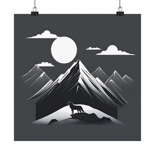 Lone Collection Wolf 3 Matte Square Posters