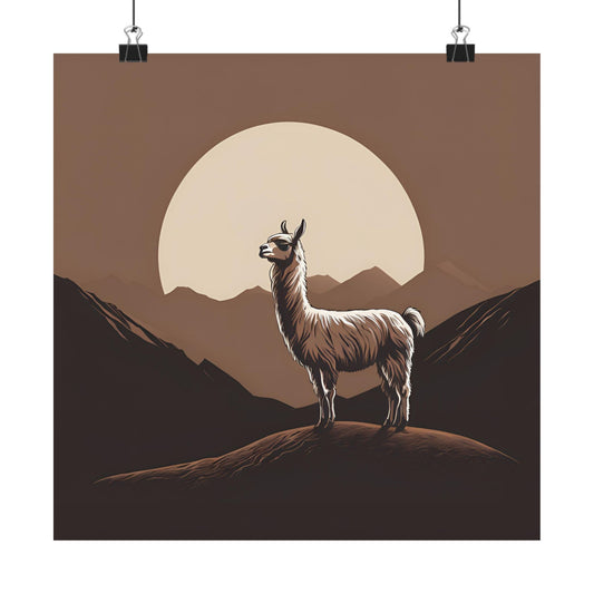 Lone Collection Llama 3 Matte Square Posters