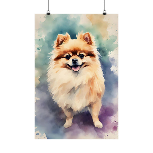 Dogs Pomeranian 02 Matte Vertical Poster