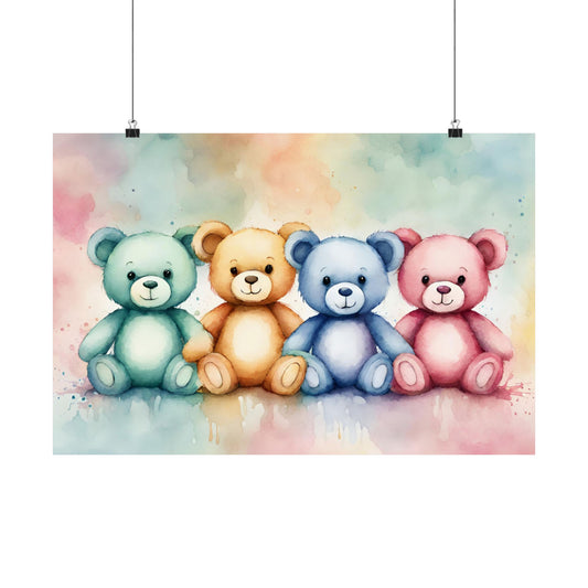Nursery Teddies 3 Matte Horizontal Posters